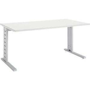 Schäfer Shop Select Schreibtisch Moxxo IQ, Rechteck, C-Fuß, B 1600 x T 800 x H 735 mm, weiß