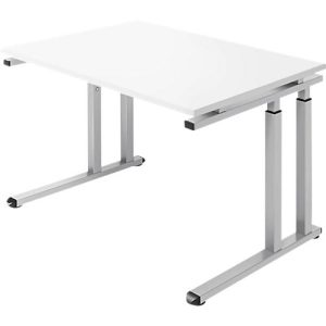 Schäfer Shop Select Schreibtisch SET UP, C-Fußgestell, 1200×800, weiß/weißalu
