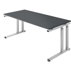 Schäfer Shop Select Schreibtisch SET UP, C-Fußgestell, 1800×800, graphit/weißalu
