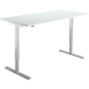 Schäfer Shop Select Schreibtisch Start Off, elektrisch höhenverstellbar, Rechteck, T-Fuß, B 1600 x T 800 x H 755-1255 mm, lichtgrau/weißalu Schäfer Shop Select Schreibtisch Start Off, elektrisch höhenverstellbar, Rechteck, T-Fuß, B 1600 x T 800 x H 755-1255 mm, lichtgrau/weißalu