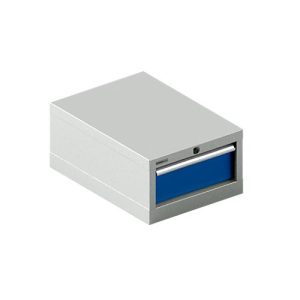 Schäfer Shop Select Schubladenschrank 18-27, 1 Schub, bis 75 kg, B 411 x T 572 x H 250 mm, enzianblau/lichtgrau