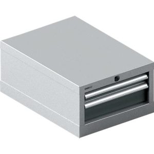 Schäfer Shop Select Schubladenschrank 18-27, 2 Schübe (H 50/100mm), bis 200 kg, B 411 x T 572 x H 250 mm, anthrazitgrau/weißaluminium