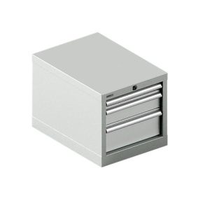 Schäfer Shop Select Schubladenschrank 18-27, 3 Schübe (H 50/100/150mm), bis 75 kg, B 411 x T 572 x H 400 mm, lichtgrau/lichtgrau