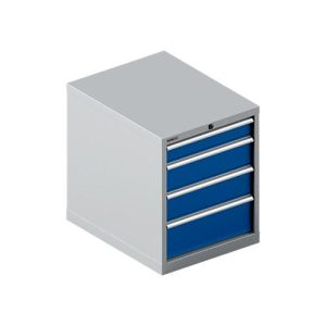Schäfer Shop Select Schubladenschrank 27-36, 4 Schübe, bis 75 kg, B 564 x T 725 x H 700 mm, enzianblau/weißaluminium