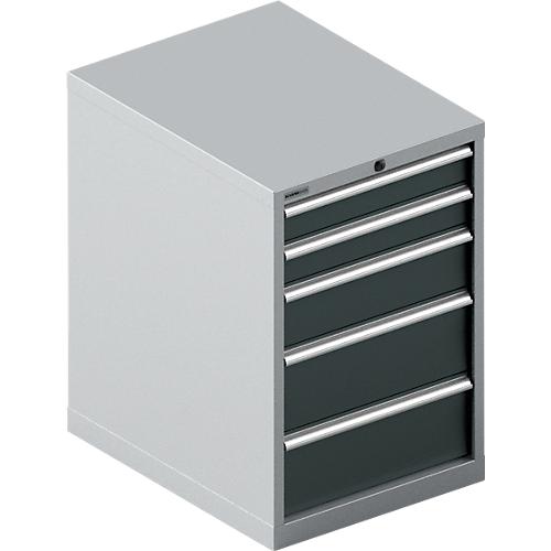 Schäfer Shop Select Schubladenschrank 27-36, 5 Schübe, bis 200 kg, B 564 x T 725 x H 850 mm, anthrazitgrau/weißaluminium