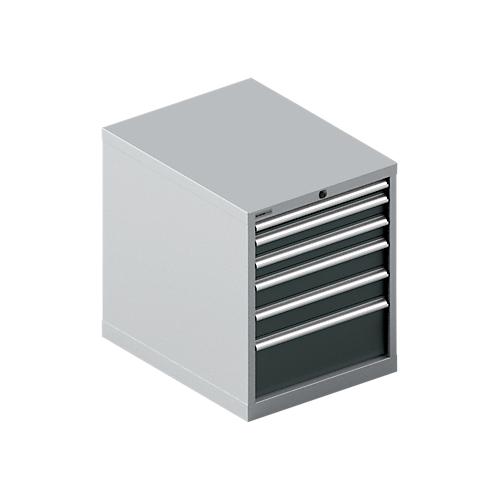 Schäfer Shop Select Schubladenschrank 27-36, 6 Schübe, bis 75 kg, B 564 x T 725 x H 700 mm, anthrazitgrau/weißaluminium