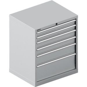 Schäfer Shop Select Schubladenschrank 36-27, 6 Schübe, bis 200 kg, B 717 x T 572 x H 850 mm, weißalu