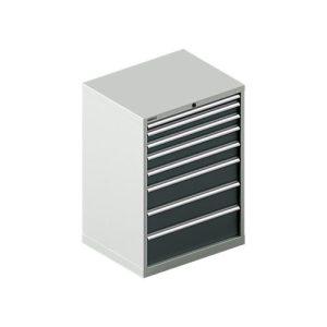 Schäfer Shop Select Schubladenschrank 36-27, 8 Schübe, bis 200 kg, B 717 x T 572 x H 1000 mm, lichtgrau/anthrazitgrau
