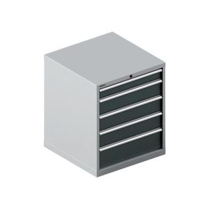 Schäfer Shop Select Schubladenschrank 36-36, 5 Schübe, bis 75 kg, B 717 x T 725 x H 850 mm, weißalu/anthrazitgrau