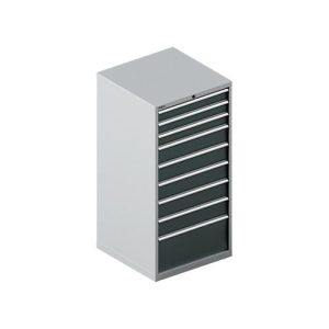 Schäfer Shop Select Schubladenschrank 36-36, 9 Schübe, bis 200 kg, B 717 x T 725 x H 1450 mm, weißalu/anthrazitgrau