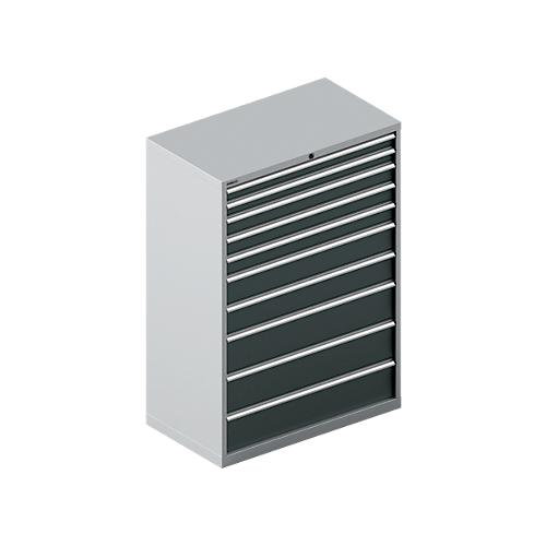 Schäfer Shop Select Schubladenschrank 54-27, 10 Schübe, bis 75 kg, B 1023 x T 572 x H 1450 mm, weißalu/anthrazitgrau