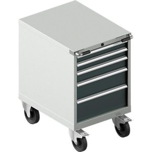 Schäfer Shop Select Schubladenschrank mit Rollen WSK 27-36, 5 Schübe, bis 75 kg, B 564 x T 725 x H 920 mm, lichtgrau/anthrazitgrau