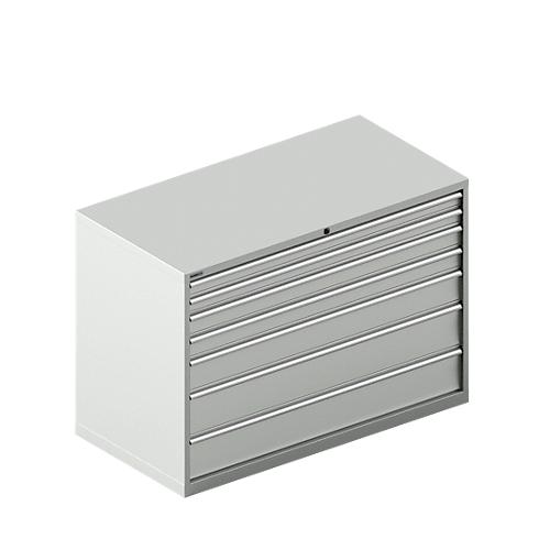 Schäfer Shop Select Schubladenschrank WSK 78–36 E, Stahl, 7 Schübe, 200 kg Traglast, B 1431 mm x T 725 mm x H 1000 mm, lichtgrau/lichtgrau