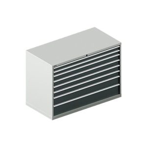 Schäfer Shop Select Schubladenschrank WSK 78–36 E, Stahl, 8 Schübe, 75 kg Traglast, B 1431 mm x T 725 mm x H 1000 mm, lichtgrau/anthrazitgrau Schäfer Shop Select Schubladenschrank WSK 78–36 E, Stahl, 8 Schübe, 75 kg Traglast, B 1431 mm x T 725 mm x H 1000 mm, lichtgrau/anthrazitgrau