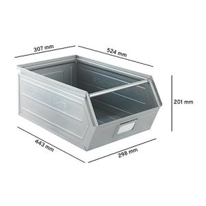 Schäfer Shop Select Sichtlagerkasten, mit Tragestab, L 524 x B 307 x H 201 mm, 26 l, 120 kg, Stahl, galvanisch verzinkt Schäfer Shop Select Sichtlagerkasten, mit Tragestab, L 524 x B 307 x H 201 mm, 26 l, 120 kg, Stahl, galvanisch verzinkt