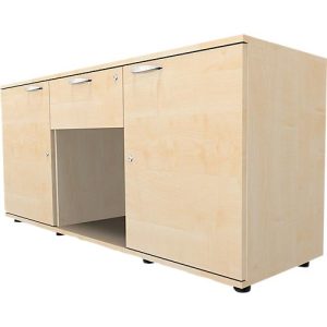 Schäfer Shop Select Sideboard, 2 Türen + Schub, abschließbar, Spanplatte, B 1500 x T 420 x H 663 mm, Ahorn
