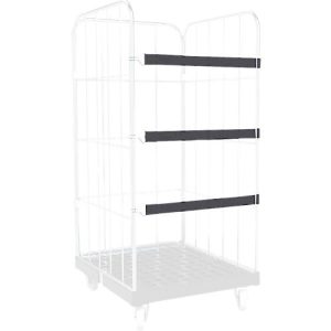 Schäfer Shop Select Spannband gummitex® BASIC, für Rollboxen BASICline, Spannweite 750 mm, 1 Drahthaken & 1 Drahtöse, UV-beständig, L 560 x B 50 mm, PE-Fasern & Gummi, dunkelgrau