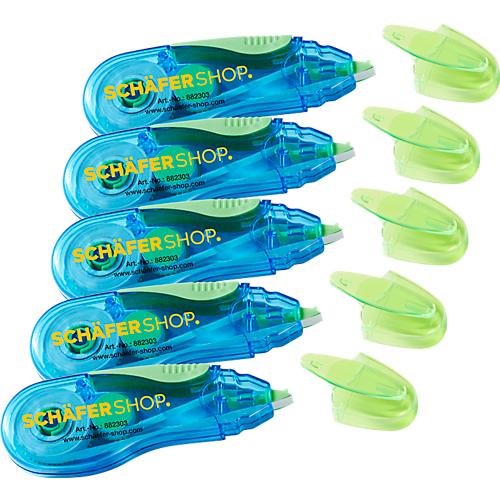 Schäfer Shop Select Sparpaket Korrekturroller Grip, 5 m x 5 mm, mit Soft-Grip-Zone, 5 Stück