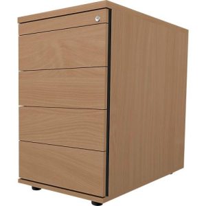 Schäfer Shop Select Standcontainer 13333, 1 Utensilienauszug, abschließbar, 4 Schübe, B 428 x T 800 x H 740 mm, Buche