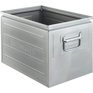 Schäfer Shop Select Stapelbox, 40 l, 150 kg, L 480 x B 308 x H 301 mm, Stahl, galvanisch verzinkt