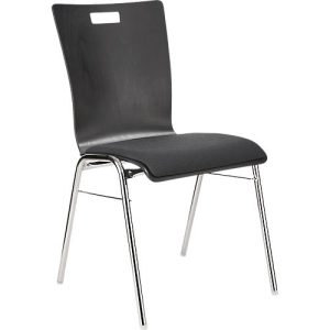 Schäfer Shop Select Stapelstuhl Schwarzgrau, stapelbar bis 10 Stück, desinfektionsmittelbeständig, mit Stoffpolster, B 430 x T 410 x H 450 mm, Holz & Stahl Schäfer Shop Select Stapelstuhl Schwarzgrau, stapelbar bis 10 Stück, desinfektionsmittelbeständig, mit Stoffpolster, B 430 x T 410 x H 450 mm, Holz & Stahl