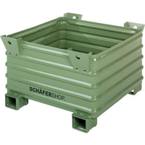 Schäfer Shop Select Transport- und Stapelbehälter, mit Gabeltaschen, B 1200 x T 1150 x H 685 mm, resedagrün RAL 6011, bis 2000 kg Schäfer Shop Select Transport- und Stapelbehälter, mit Gabeltaschen, B 1200 x T 1150 x H 685 mm, resedagrün RAL 6011, bis 2000 kg