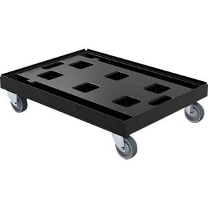 Schäfer Shop Select Transportroller BASICline, Recycling-Kunststoff, je 2 TPE-Lenk- und Bockrollen, Ladefläche L 610 x B 814 mm, bis 300 kg