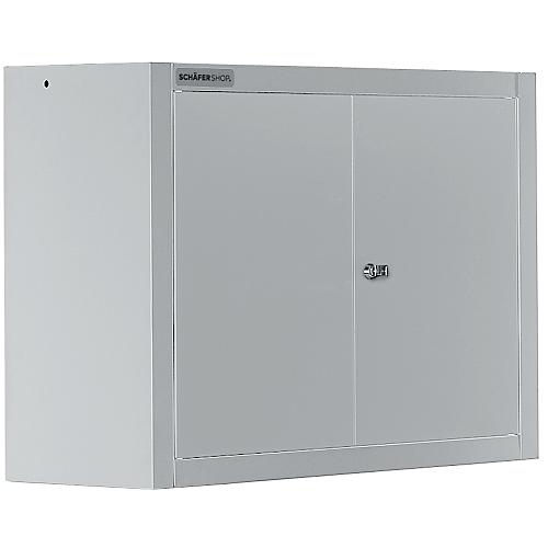 Schäfer Shop Select Wandschrank MS 750, zweitürig, mit Zwischenboden, B 750 x T 320 x H 600 mm, Stahl, weißaluminium/weißaluminium