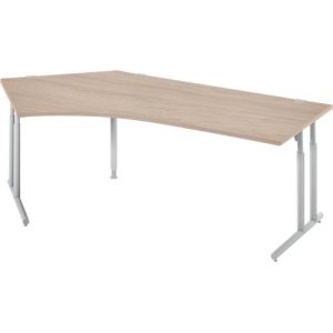 Schäfer Shop Select Winkelschreibtisch COMBITEC, 135° Winkel links, C-Fuß, B 2165 x T 800/800 x H 677-817 mm, Eiche/weißalu Schäfer Shop Select Winkelschreibtisch COMBITEC, 135° Winkel links, C-Fuß, B 2165 x T 800/800 x H 677-817 mm, Eiche/weißalu