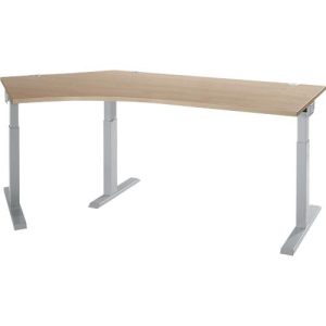 Schäfer Shop Select Winkelschreibtisch ERGO-T 2.0, 135° Winkel, Ansatz links, T-Fuß, B 2165 x T 800 x H 675-895 mm, Eiche/weißalu Schäfer Shop Select Winkelschreibtisch ERGO-T 2.0, 135° Winkel, Ansatz links, T-Fuß, B 2165 x T 800 x H 675-895 mm, Eiche/weißalu