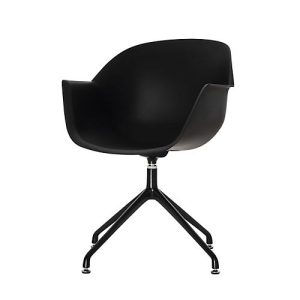 Schalenstuhl Moon, 2er-Set, B 600 x T 575 x H 830 mm, um 360° drehbar, Polypropylen & Stahl lackiert, schwarz Schalenstuhl Moon, 2er-Set, B 600 x T 575 x H 830 mm, um 360° drehbar, Polypropylen & Stahl lackiert, schwarz