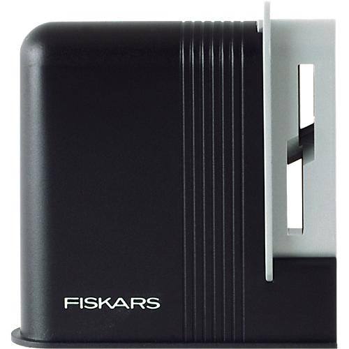Scherenschärfer Fiskars, für Rechtshänder, nicht geeignet für gezahnte, gezackte & gebogene Scheren, L 102 x B 98 x H 35 mm, schwarz-grau
