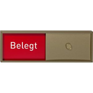 Schiebeschild Frei-Belegt für Türschild Lyon, selbstklebend, B 150 x H 50 mm, bronze
