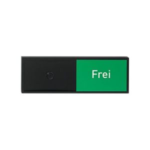 Schiebeschild Frei-Belegt für Türschild Lyon, selbstklebend, B 150 x H 50 mm, schwarz