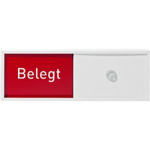Schiebeschild Frei-Belegt für Türschild Lyon, selbstklebend, B 150 x H 50 mm, weiß
