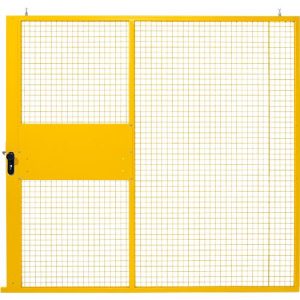 Schiebetor, für Gittertrennwandsystem, B 2238 x H 2110 mm, gelb Schiebetor, für Gittertrennwandsystem, B 2238 x H 2110 mm, gelb