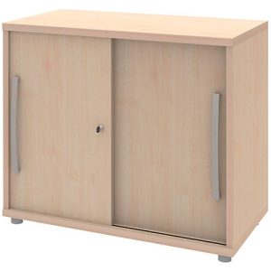 Schiebetüren-Schrank BARI,1 Boden, Schloss, B 800 x T 430 x H 720 mm, Ahorn-Dekor