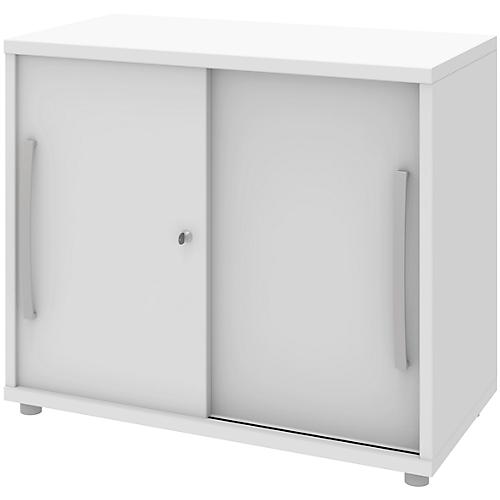 Schiebetüren-Schrank BARI,1 Boden, Schloss, B 800 x T 430 x H 720 mm, weiß
