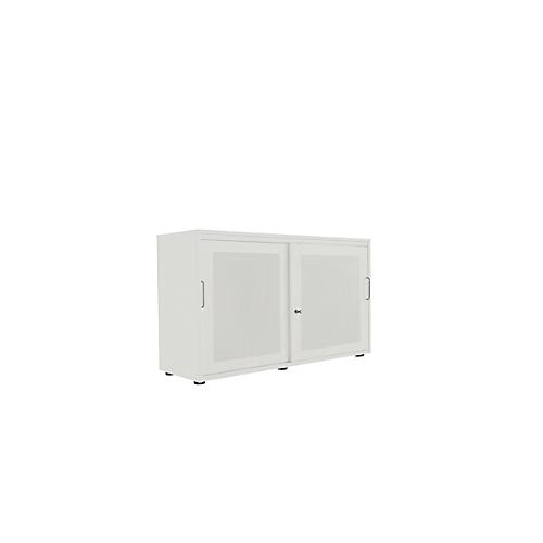 Schiebetürenschrank, Akustikfront, B 1350 mm, 4 OH, lichtgra