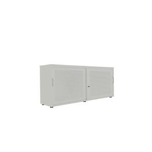 Schiebetürenschrank, Akustikfront, B 1600 mm, 2 OH, silber
