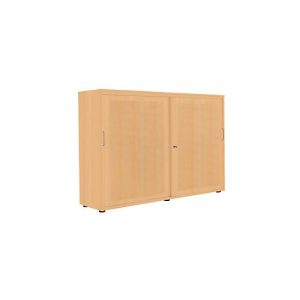 Schiebetürenschrank, Akustikfront, B 1600 mm, 3 OH, Buche-Dekor