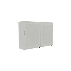 Schiebetürenschrank, Akustikfront, B 1600 mm, 3 OH, silber