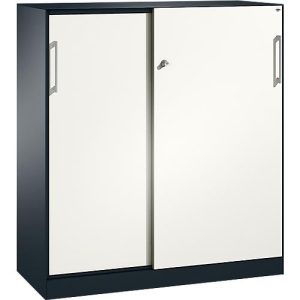 Schiebetürenschrank ASISTO C 3000, 3 Ordnerhöhen, mit Abdeckplatte, Breite 1200 mm,