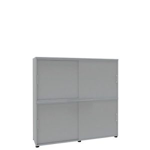 Schiebetürenschrank, B 1600 mm, 4 OH, lichtgrau Schiebetürenschrank, B 1600 mm, 4 OH, lichtgrau