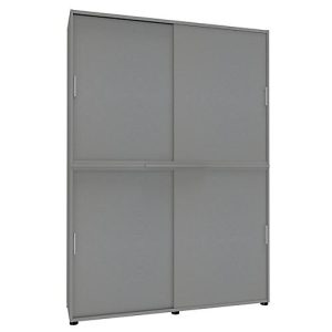 Schiebetürenschrank, B 1600 mm, 6 OH, silber