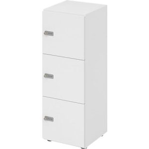 Schließfachschrank Topas Line, 3 Ordnerhöhen, 3 Fächer, Zahlenschloss, B 400 x T 420 x H 1100 mm, weiß/weiß Schließfachschrank Topas Line, 3 Ordnerhöhen, 3 Fächer, Zahlenschloss, B 400 x T 420 x H 1100 mm, weiß/weiß