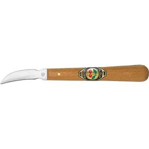 Schnitzmesser m.doppelseitiger geb.Schneide KIRSCHEN