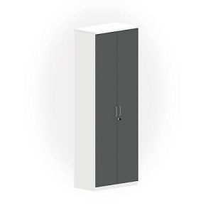 Schrank NEVADA, B 800 x T 445 x H 2225 mm, weiß/dunkelgrau
