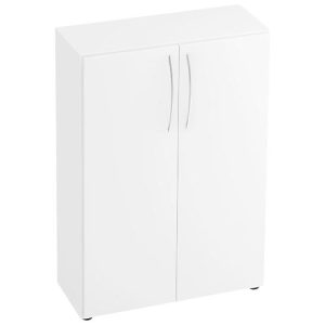 Schrank TARA, 3 Ordnerhöhen, B 800 x T 330 x H 1144 mm, Flügeltüren, 2 Fachböden, stapelbar, weiß Schrank TARA, 3 Ordnerhöhen, B 800 x T 330 x H 1144 mm, Flügeltüren, 2 Fachböden, stapelbar, weiß