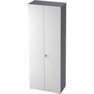 Schrank TOPAS LINE, Akten/Garderobenschrank, 6 Ordnerhöhen, B 800 mm, graphit/weiß